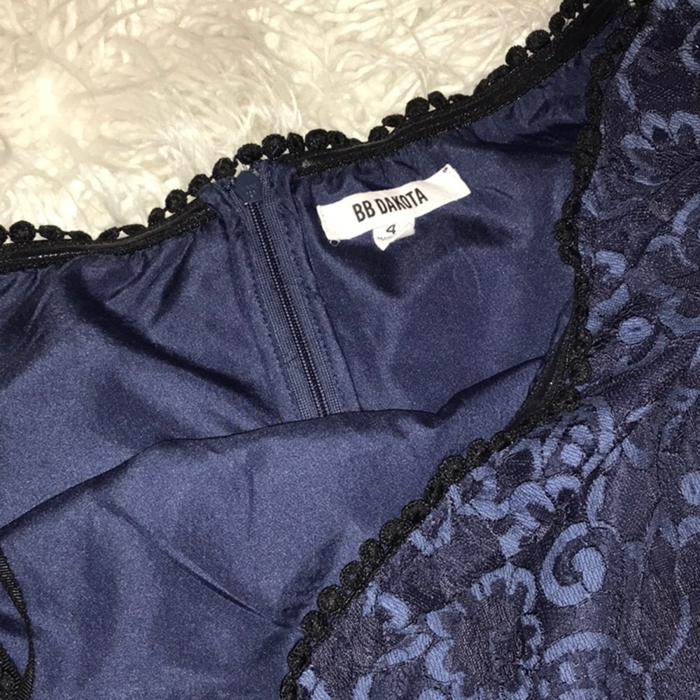 DANLYN NAVY BLUE LACE OFF SHOULDER DRESS bb Dakota - Picture 8 of 8